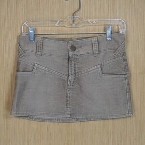 Mossimo Corduroy Mini Micro Skirt Tan Juniors 1 Low Rise Y2K Fall Streetwear